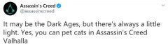 网友爆料《刺客信条：英灵殿》中玩家可以撸猫